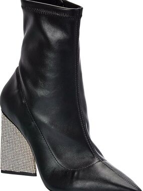 Schutz Black Ankle Boots – Size 6 US – Rhinestone Heel